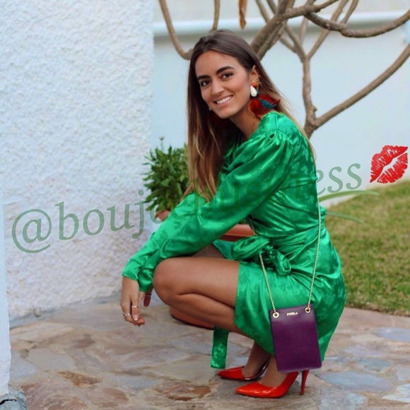 ZARA BNWT Satin Effect Front Wrap Dress - Picture 5 of 8